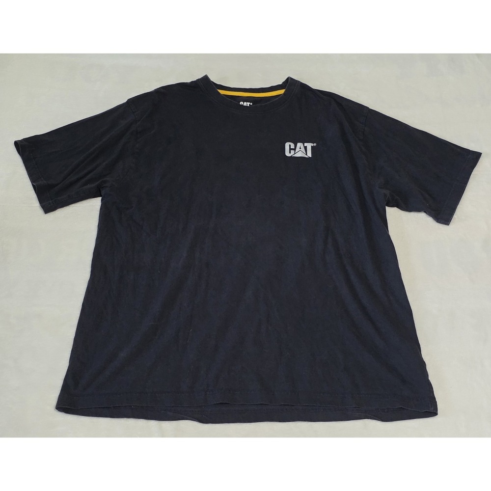 CAT Caterpillar workwear mens XL black trademark short sleeve t shirt Logo